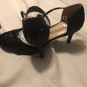 Black sequence heels, dSW, size 11
